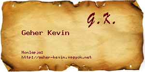 Geher Kevin névjegykártya